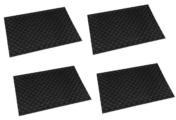 Tischsets abwaschbar  45,5cm x 30cm schwarz - 4 Stück
